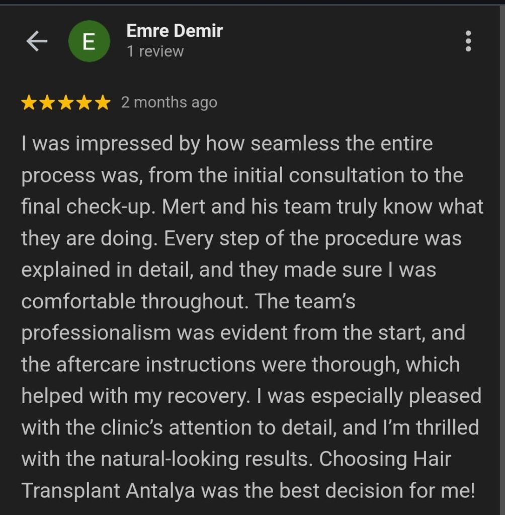 Antalya Hair Transplant Reviews