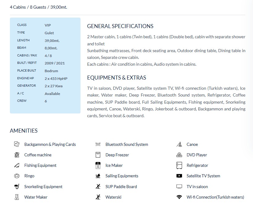 39 Meter VIP Gulet Charter in Turkey