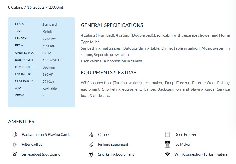 27 Meter Ketch Yacht Charter in Turkey