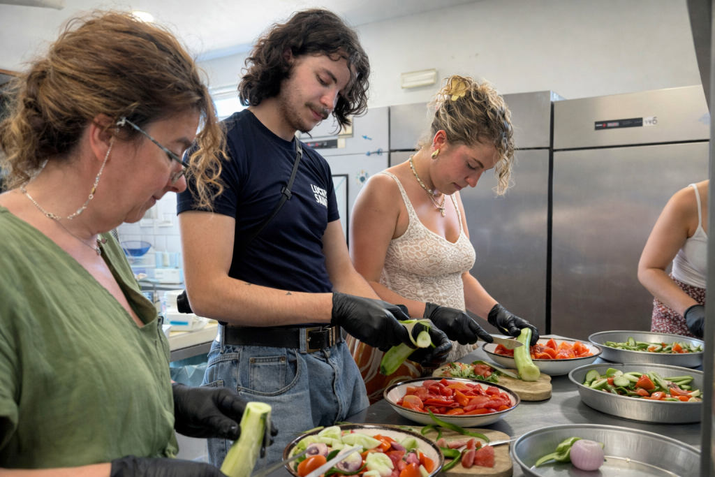 Greek salad Kos cooking class fresh vegetables feta cheese olive oil traditional Greek food preparation Kos Greece