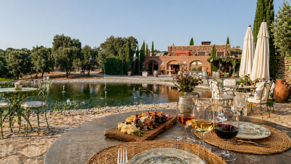 Luxury helicopter transfer arriving at Karnas Vineyards Bodrum with scenic vineyard landscape, premium travel experience, and exclusive wine destination in Bodrum, Turkey.