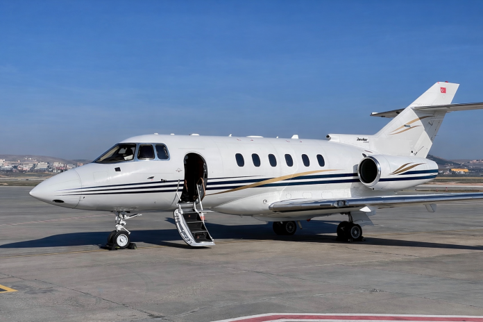 Hawker 850XP private jet interior and exterior luxury business aviation charter service