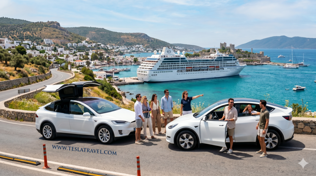 Bodrum Cruise Port Shore Excursion luxury private tours from Bodrum Cruise Port featuring Bodrum Castle, turquoise bays, traditional Turkish boats, historical attractions, beaches, and local cultural experiences.