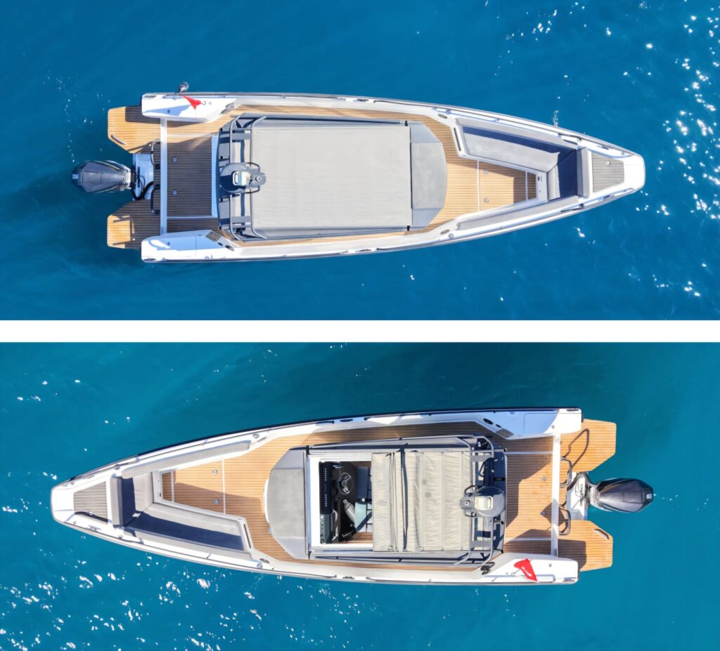 Tesla Travel Speed Boat Axopar 28 luxury private speedboat experience in Bodrum with VIP sea tours and turquoise Aegean waters