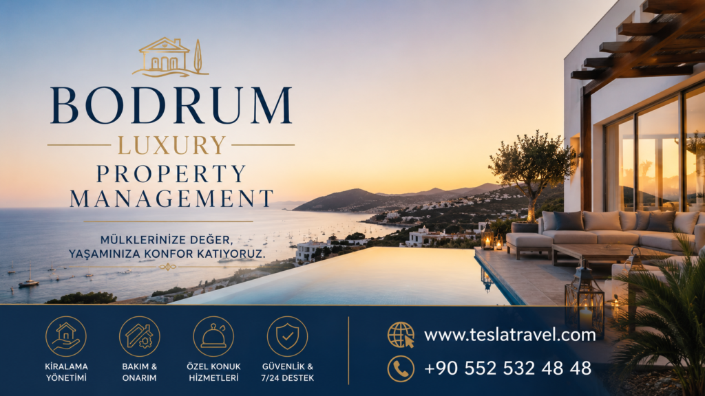 Tesla Travel LUXURY VILLA AND ESTATE MANAGEMENT IN BODRUM luxury seafront villa with infinity pool and sunset view, premium estate management services in Bodrum, luxury property care, villa maintenance, concierge and security services, exclusive lifestyle management for international homeowners in Bodrum Tesla Travel LUXURY VILLA AND ESTATE MANAGEMENT IN BODRUM