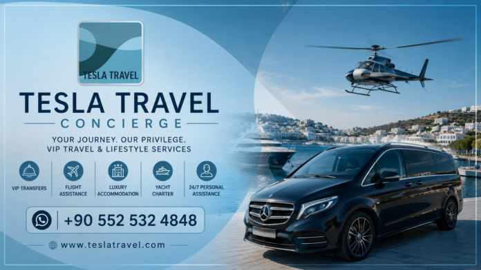 BODRUM'S ADDRESS FOR VIP TRAVEL – Luxury yacht charters, private speedboat transfers, helicopter flights, VIP airport transfers, and bespoke concierge services by Tesla Travel.