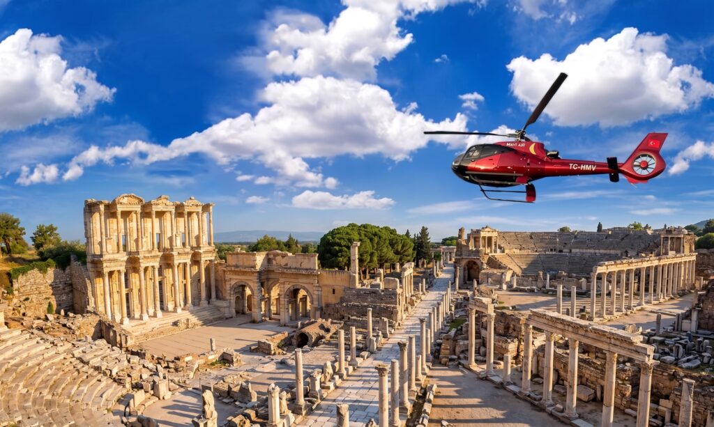 Bodrum to Ephesus private helicopter tour with door-to-door VIP transfer